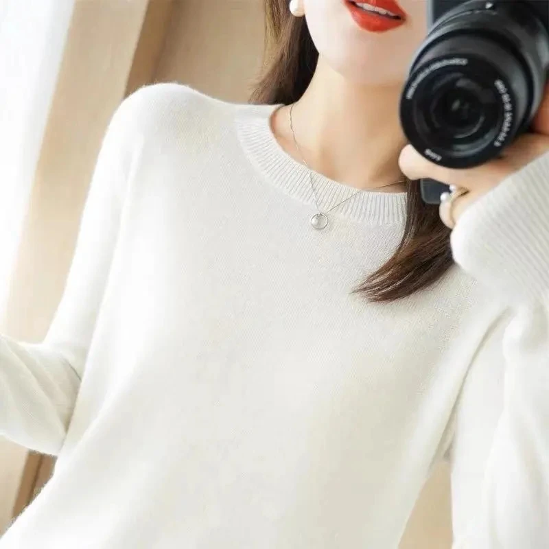 

Women Fall Jumpers O-Neck Thin Soft Knitting Pullover Long Sleeve Casual Knitted Sweaters For Women 2023 Autumn Winter