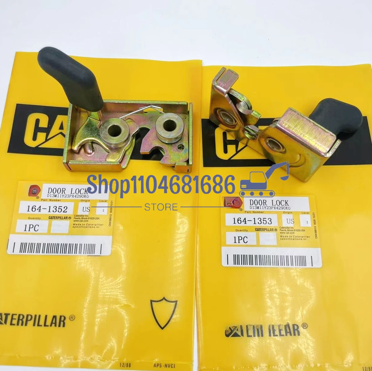 

164-1352,164-1353,window Cab Lock LATCH Caterpillar 414E, 416D, 416E,420E, 420F, 422E, 424B, 424D, 442E, 444E, 446D,1641352