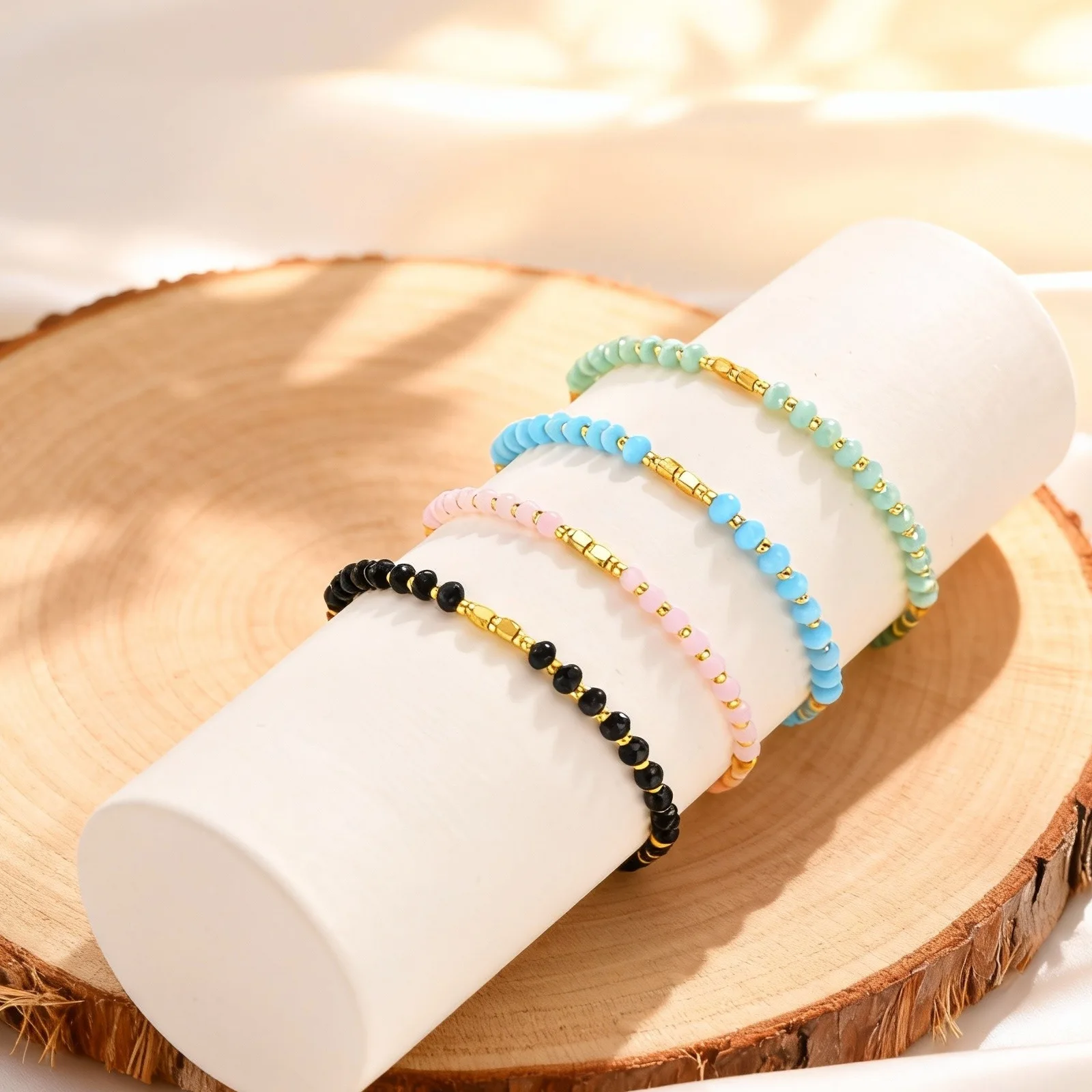 

Colorful Glass Bead Bracelet for Women,Adjustable Woven Rope Chain Bracelets,Fashion Bohemian Jewelry Gift