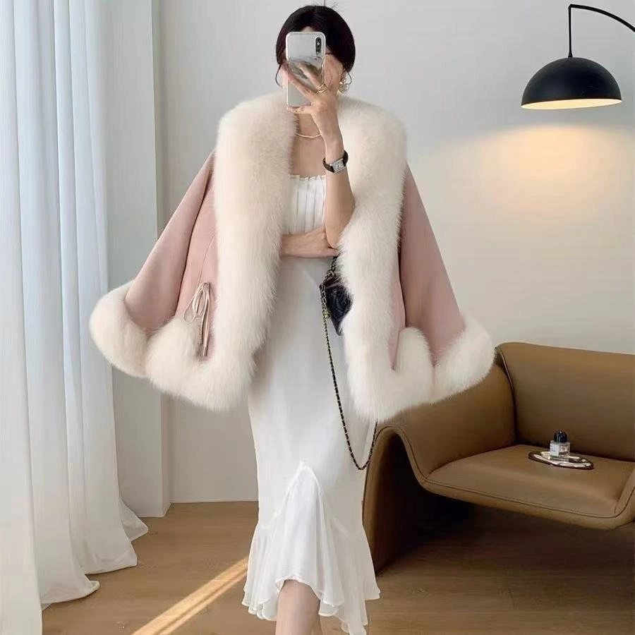 2025 Winter New Down Cotton Clothes Thickened Fur Splicing Fur Jacket Fashionable Light Luxury Fur Integration