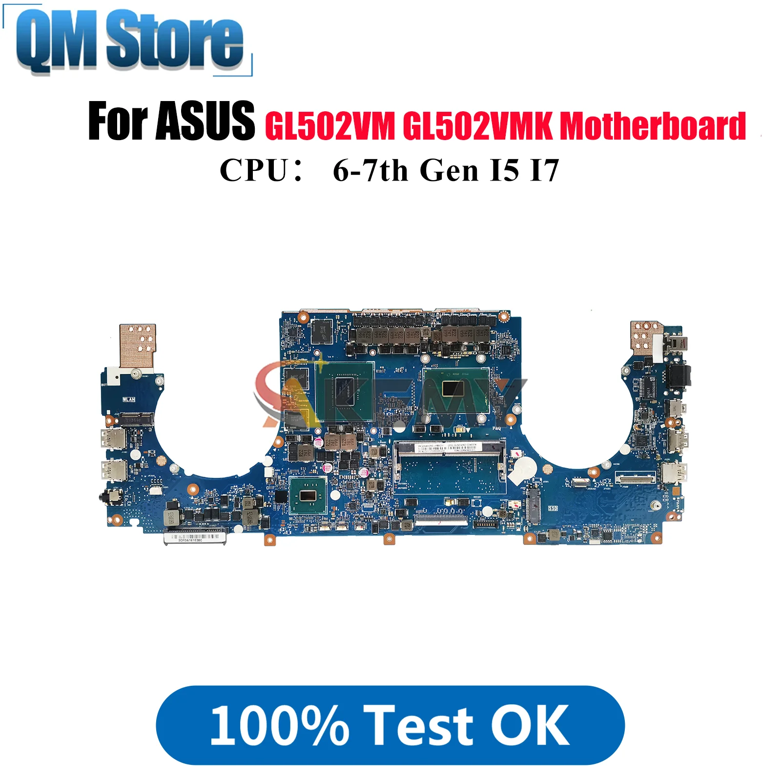 

GL502VM Laptop Motherboard For ASUS ROG Strix GL502VM GL502VMK GL502V Notebook Mainboard With I5 I7 CPU 100% tests OK fast ship