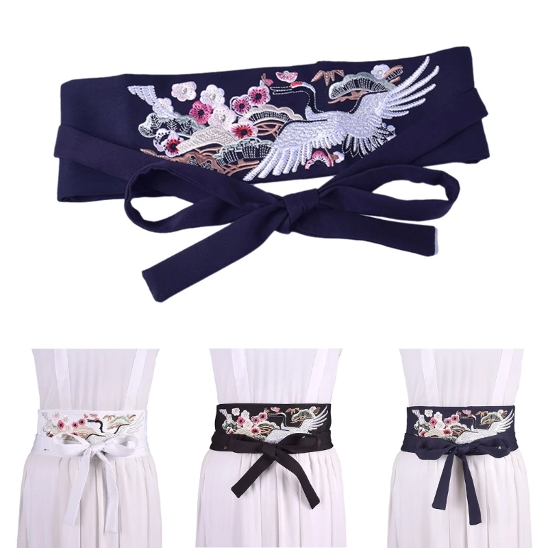 Exquisite Hanfu Waistband for Women Wrap Dress Halter Dress Wide Tie Belt for Vintage Dress Lovers Tie Belt