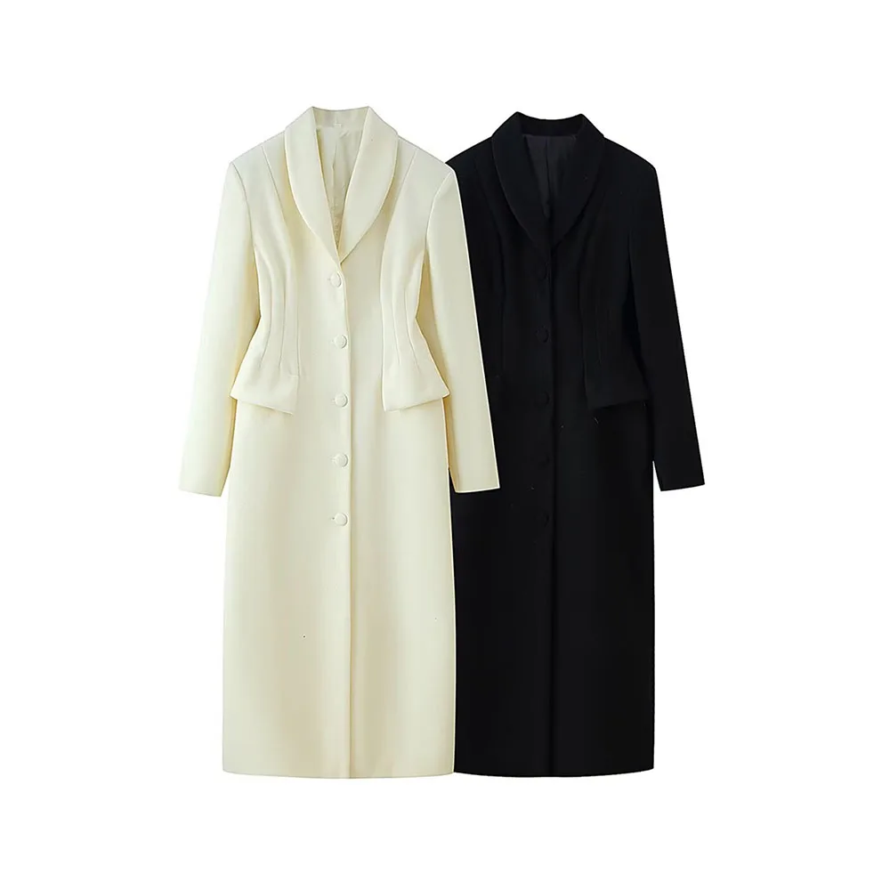 

Новое зимнее женское модное простое длинное шерстяное пальто с пряжкой и карманом с лацканами