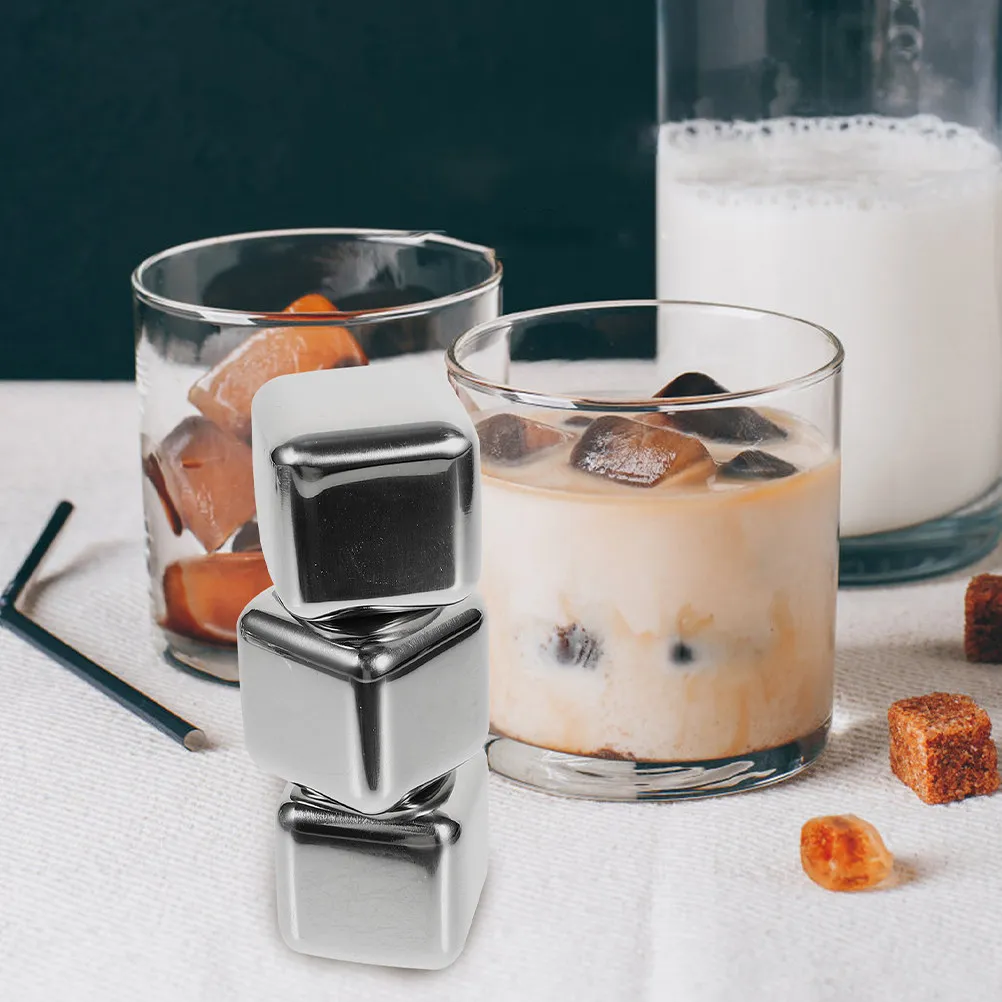 

15Pcs Stainless Steel Whiskey Ice Cubes Reusable Cooling Stones Beverage Chillers for Whiskey Wine Ice Cubes Reusable