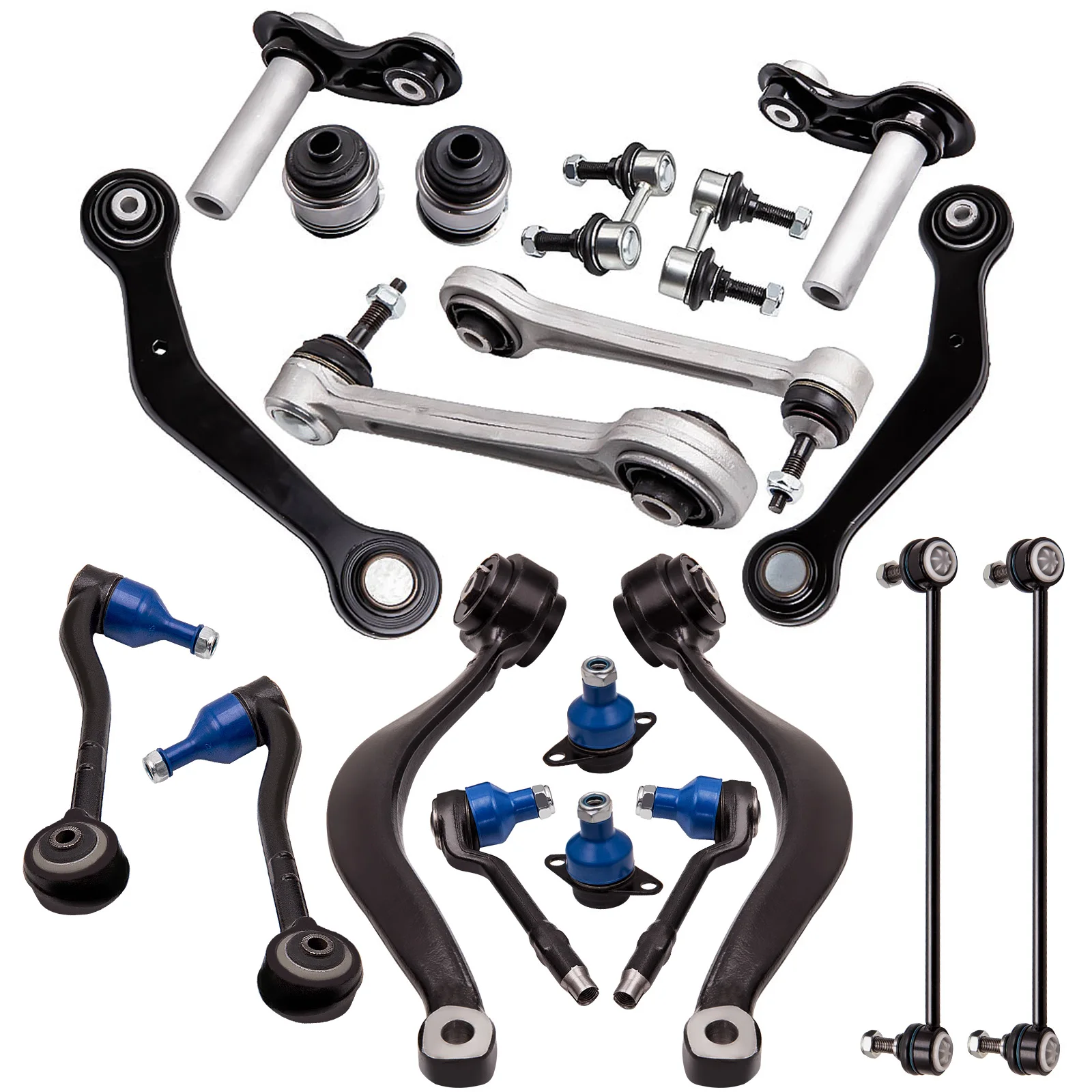 Front+Rear Control Arm Ball Joint Suspension Kit for BMW X5 2.5i 3.0i 4.4i 4.8is for E53 2000-2006 Front Lower 20pcs