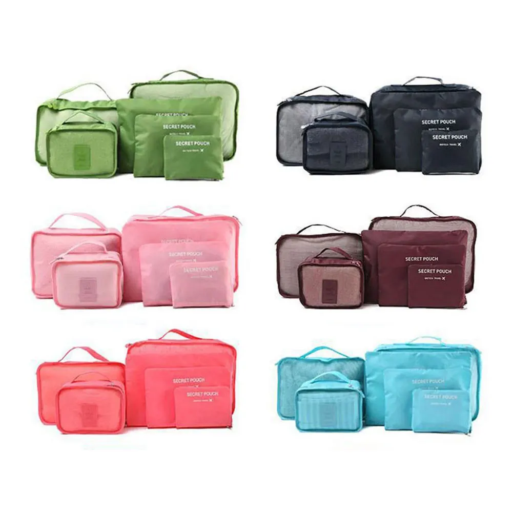 

6pcs Travel Storage Bags Shoes Clothes Toiletry Organizer Luggage Pouch Kits Wholesale Bulk Lots Accessories Supplies Stuff