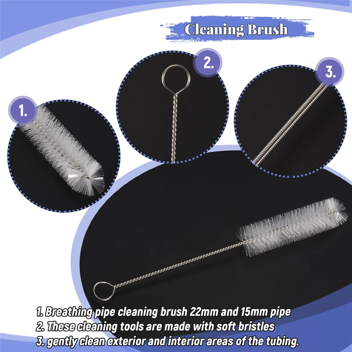 الأحدث! فرشاة تنظيف أنبوب خرطوم التنفس CPAP لوازم تنظيف أنبوب الشرب منظف فرشاة الزجاجات أدوات تنظيف