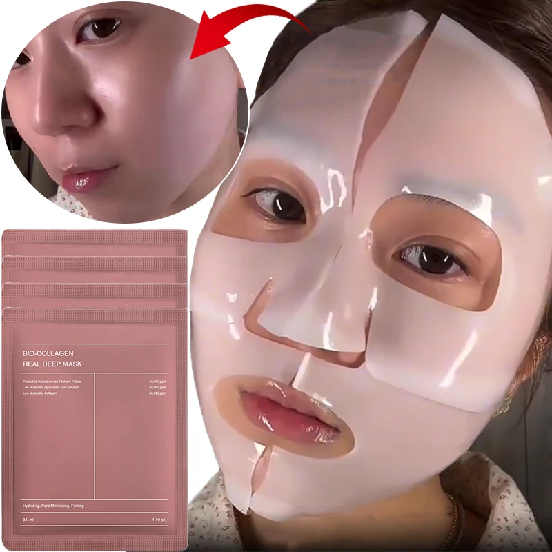 1/10pcs Bio-Collagen Face Mask Deep Moisturizing Hydrating Overnight Face Skin Care Refreshing Brightening Facial Masks Products