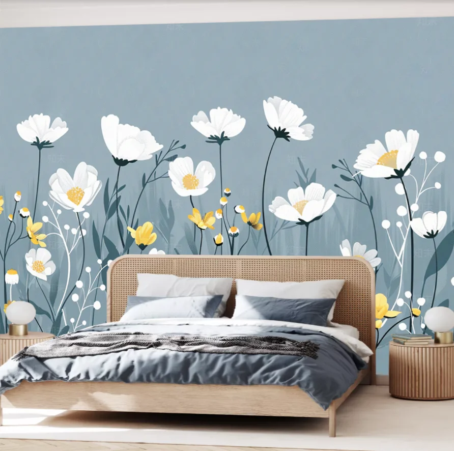 Customized size wallpaper, garden flower grass wallpaper, home decoration, living room bedroom wallpaper decoration 3d wallpaper