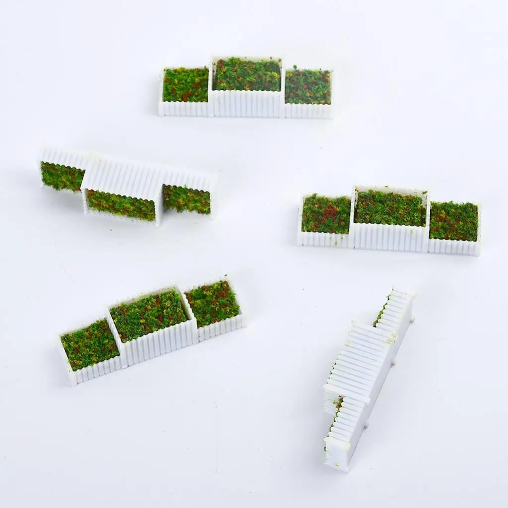 5Pcs N 0 Flower Beds for Street Railway Train Building Accessories