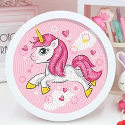 Unicorn Diamond Stickers Children's Handmade DIY Kuromi Dot Diamond Sticker Round Framed Decorative Paintings