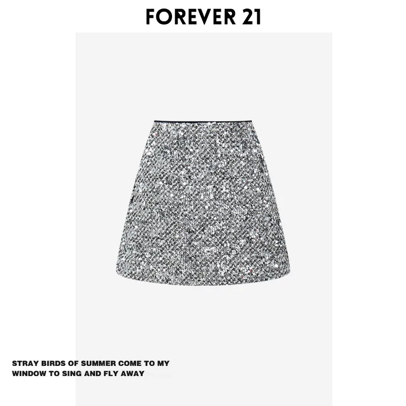 

Стильная юбка А-силуэта Forever 2 Trendy American Spicy Girl с пайетками, повседневная, больших размеров, для женщин