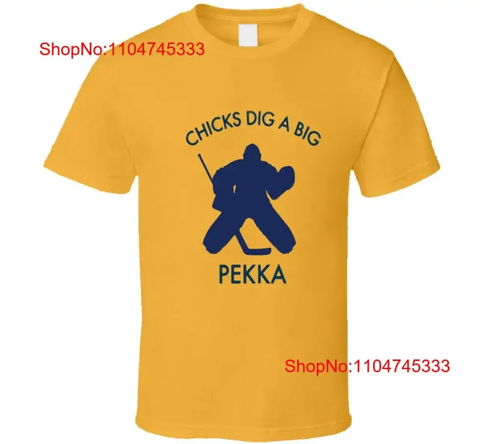 تي شيرت Chicks Dig A Big Pekka Rinne Nashville للهوكي تي شيرت عتيق مغسول للارتداء اليومي ملابس مصممة للجنسين #1
