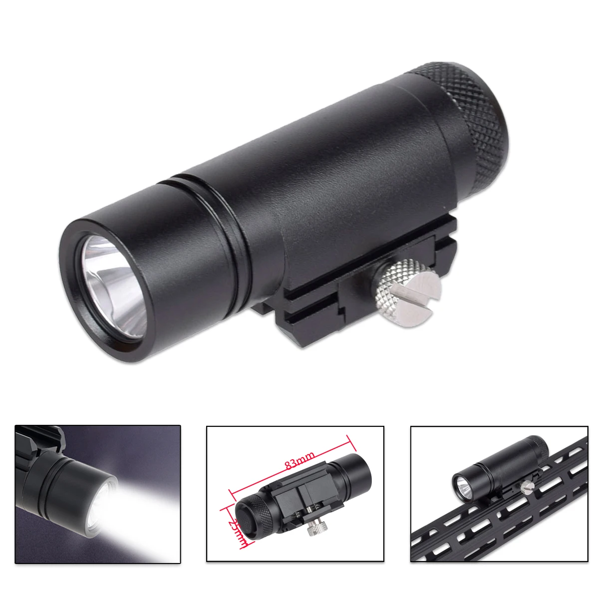 

Tactical Airsoft Mini LED Flashlight Handgun Weapon Gun Constant 320LM Powerful Light For Hunting 20mm Rail Aiming Rifle AR15 M4