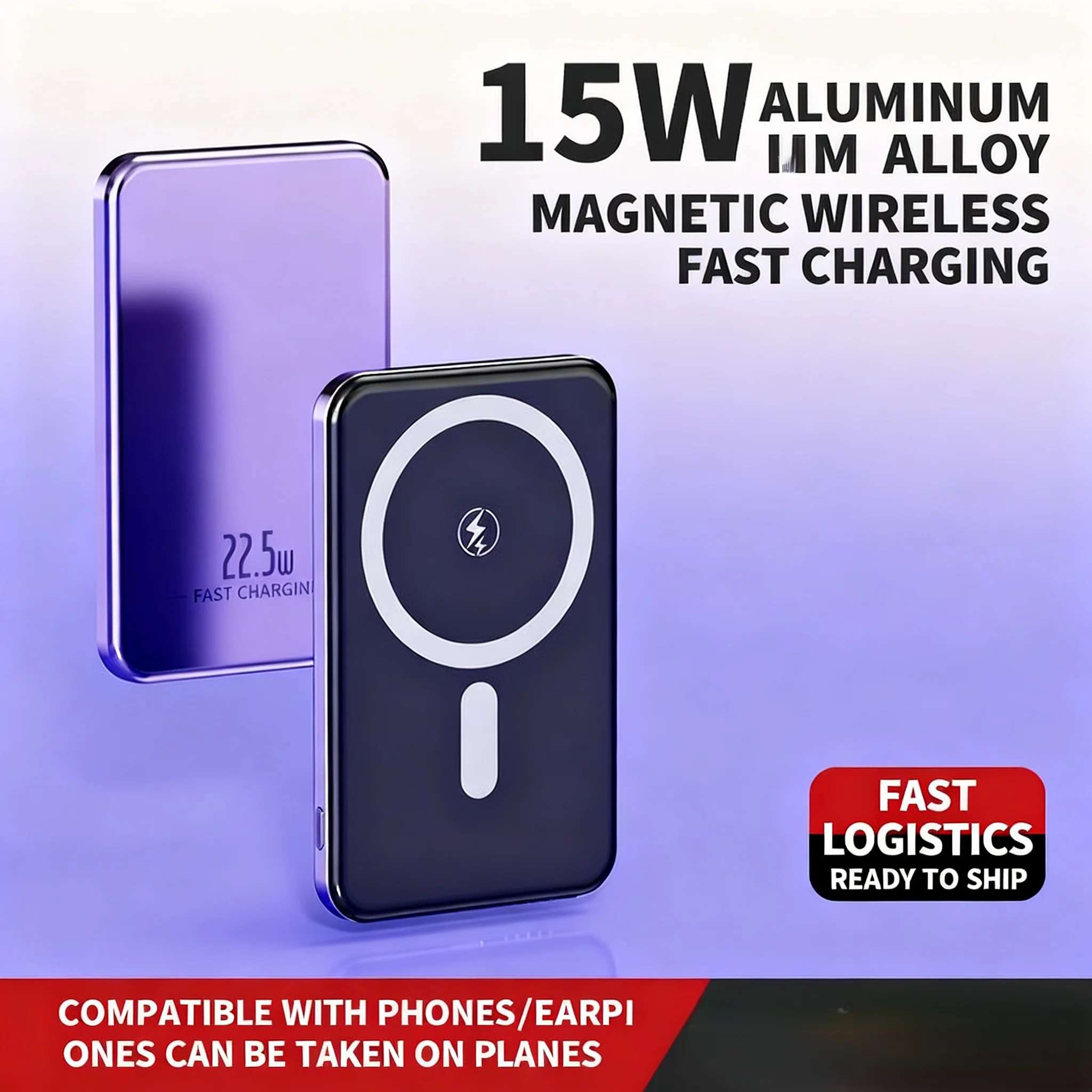 New Slim Magnetic Wireless Power Bank 10000mAh For Magsafe Fast Charge Portable External Battery For IPhone 17 16  15 Samsung