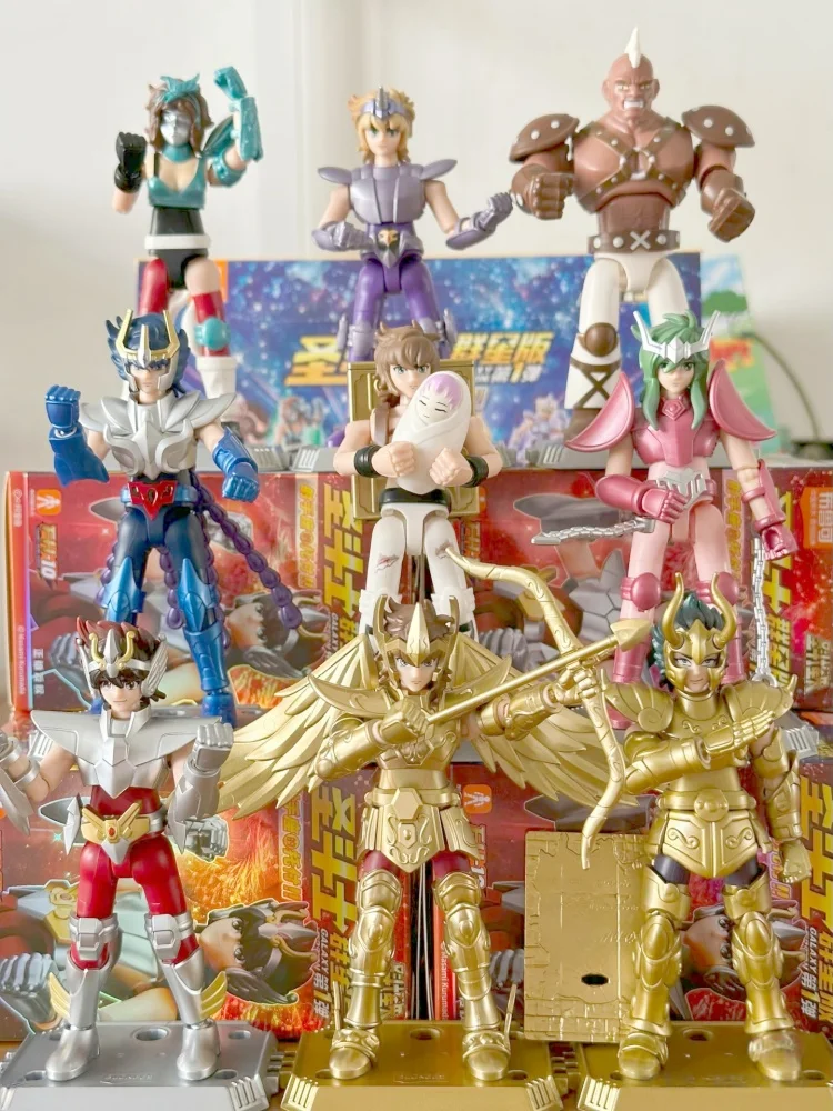 オリジナル Blokees ゴールド聖人アクションフィギュアチャンピオン沙織キド星矢ムアイオリア組み立てフィギュア子供のおもちゃ誕生日ギフト