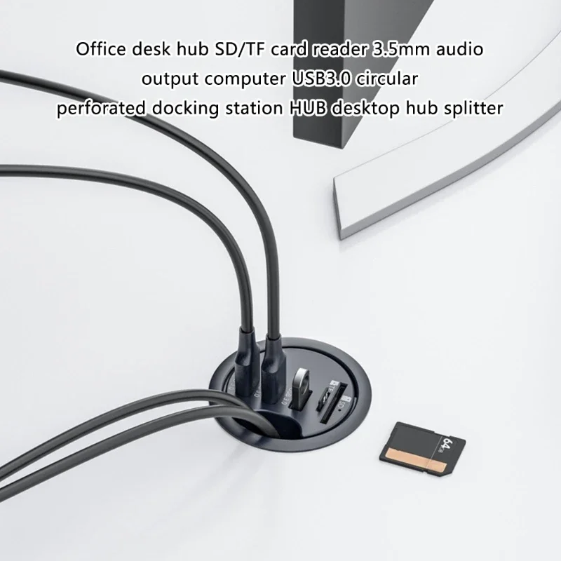 USB Hub Card Reader 3/4 Port USB Desk Splitter Dock Station Memory Card Reader Dock Station for Desktop PC Desk