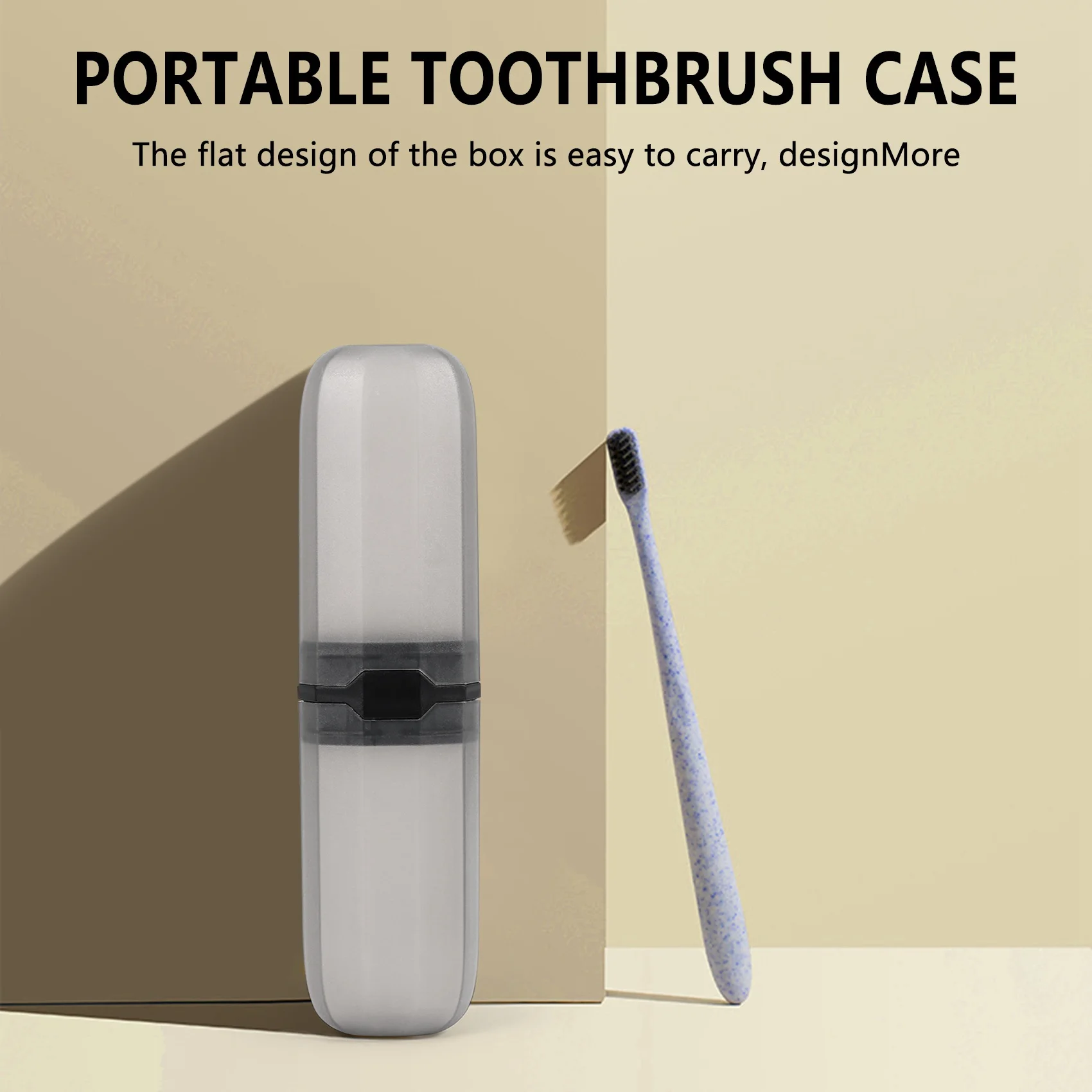 Travel Toothbrush Case Stretchable Toothpaste Holder Container Anti Bacterial Adjustable Box Black