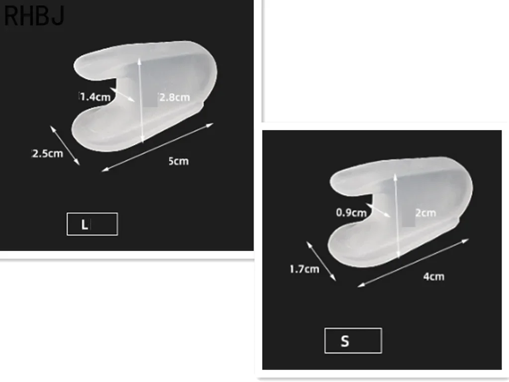 RHBJ 2/4Pcs A-shaped Silicone Toe Separator Thumb Valgus Big Foot Bone Overlapping Pedicure Corrector Orthosis Special FootCare