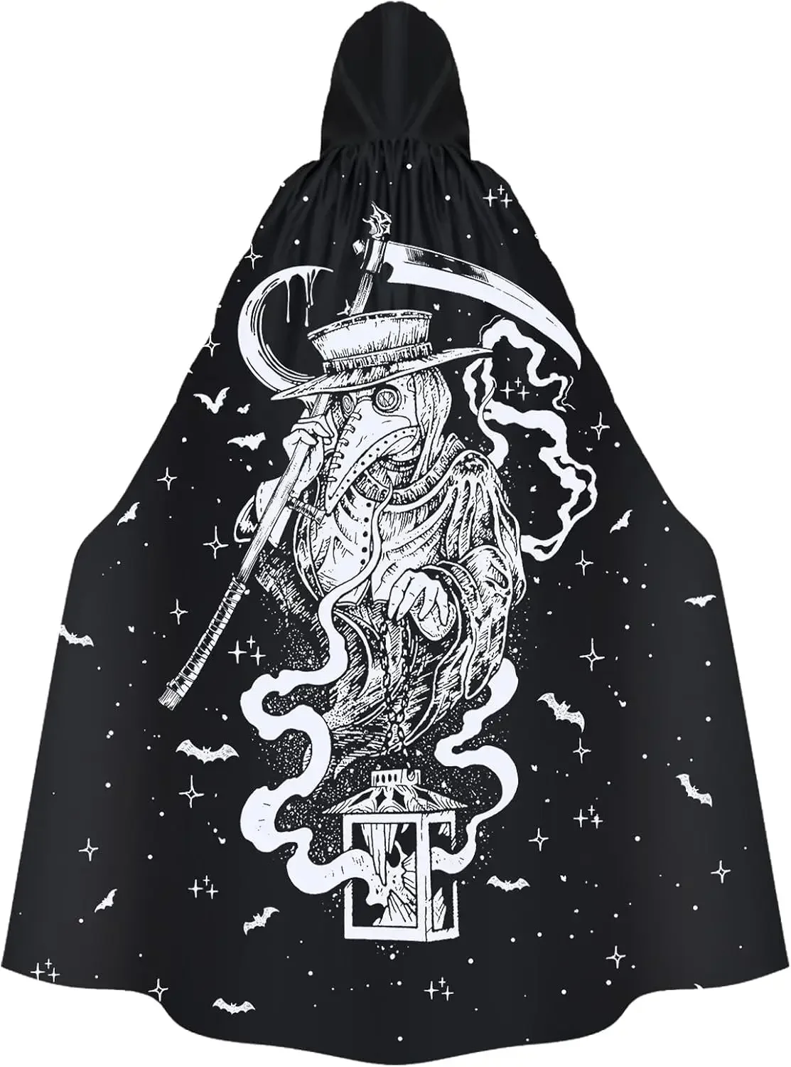 

Cartoon Halloween Pattern HD Printed Hooded Cape Witch Medieval Costume Cosplay Halloween Vampire Cloak Fashion Unisex Clothing