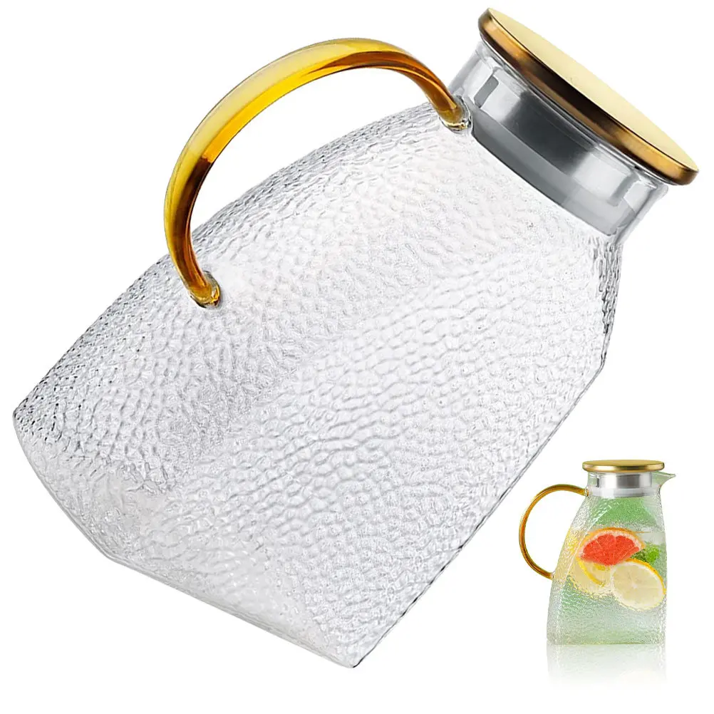 

Элегантный стеклянный кувшин с крышкой и носиком, большой емкости, для подачи воды, холодного чая и напитков на домашних вечеринках