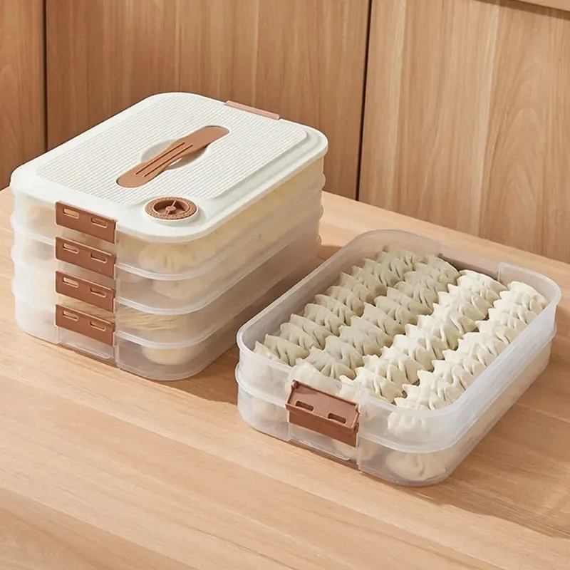Multi-Layer Transparent Dumpling Box Kitchen Organizer Dumpling Box Food Storage Container Refrigerator Keep Fresh Storage Box