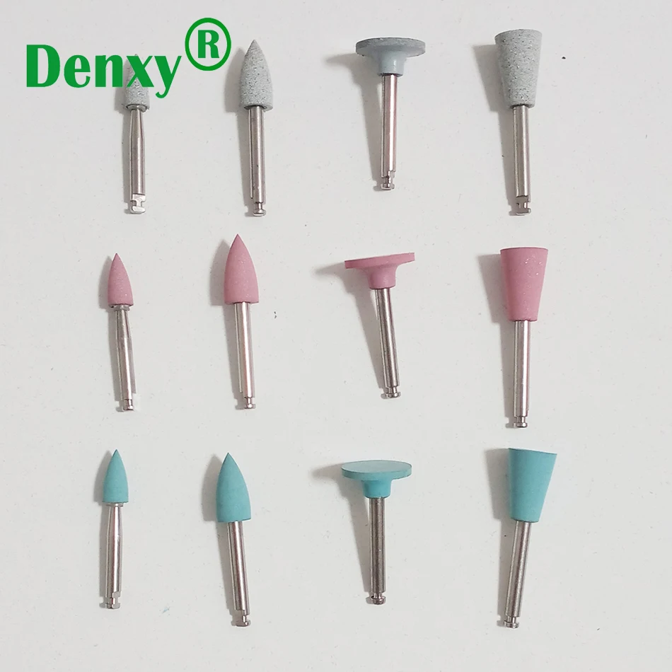 Denxy 24 pçs/lote #4112 Dental Diamante Burs Novo Conjunto Kit Polimento grosseiro médio Porcelana fina/Dentes Naturais Plilshing RA