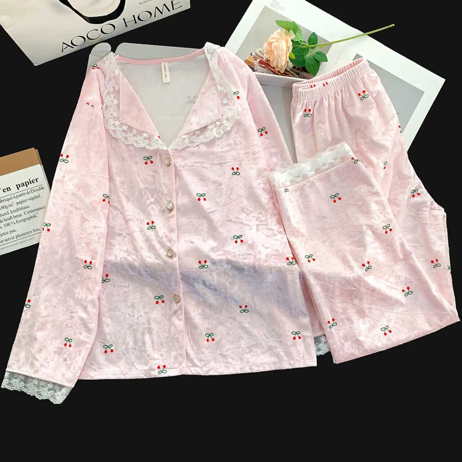 

Pajama Sets Long Sleeve Women Summer Peach Slimming Cut Pajamas Island Vacation Sleep Set Collared Sleeveless Short Pants Cool