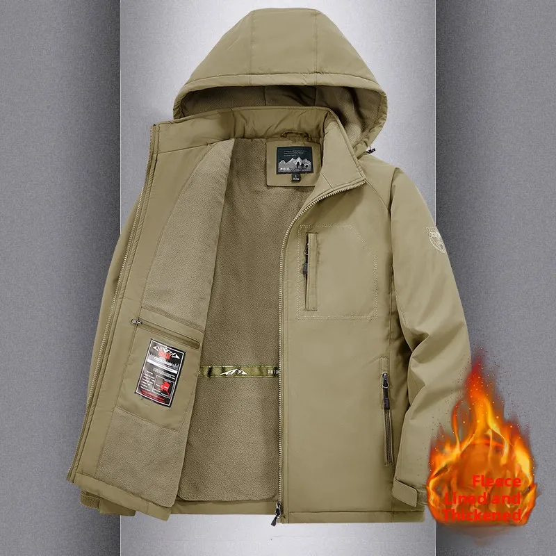 

Men's Fce Lined Jaet Thiened Casual Outerwear Windproof Autumn Winter New Arrival Polyester Fabric Long Sve Zipper ...