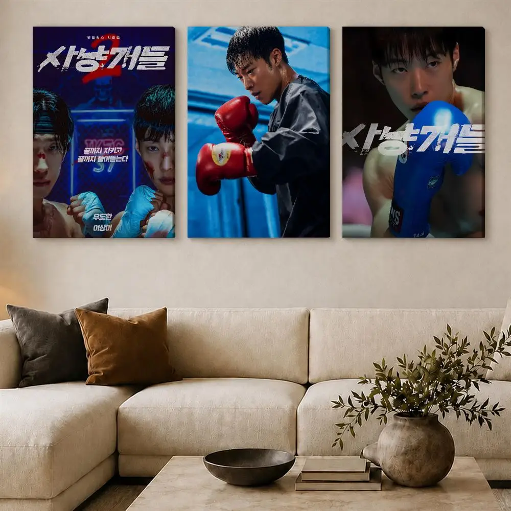 Kdrama Tv Series B-Bloodhounds Poster Framed Canvas Wall Art Gallery Wrapped Ready To Hang Living Room Bedroom Home Decor