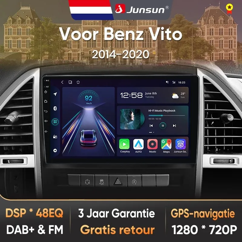 Image of Junsun Kabelloses CarPlay für Mercedes Benz Vito W447 2014-2020 Android Autoradio mit GPS 8-Kern DSP RDS BT Lokal Niederländisch