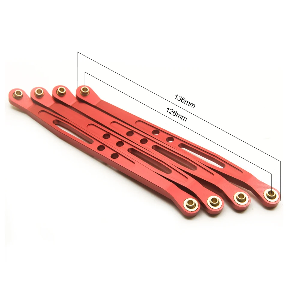 AXSPEED-Juego de eslabones superiores inferiores de suspensión de chasis de aleación de aluminio, para 1/10 Axial Wraith 90018 RC Rock Crawler