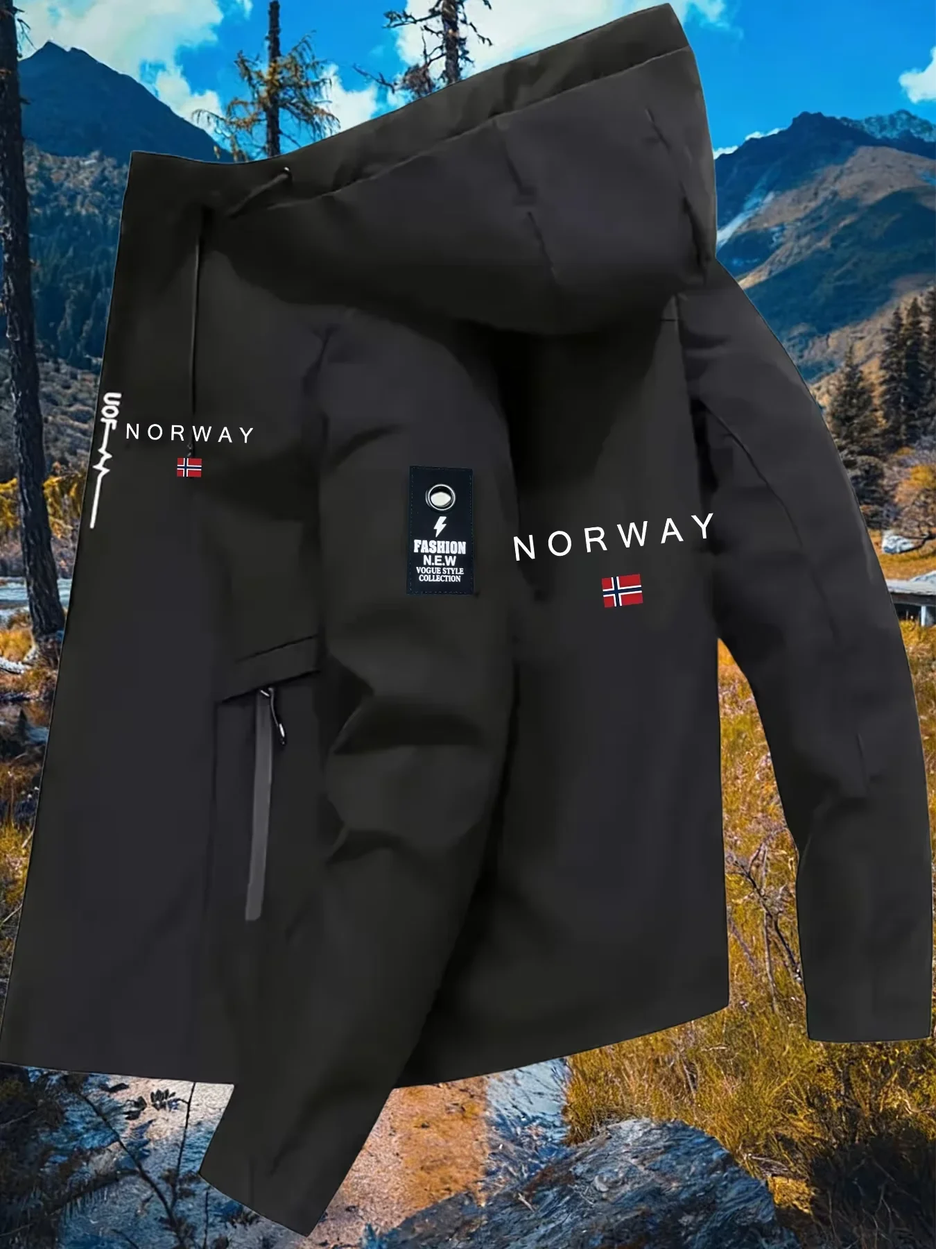 Spring and autumn fashion outdoor sports casual outerwear high-end men's brand hot selling classic printed design hooded jacket