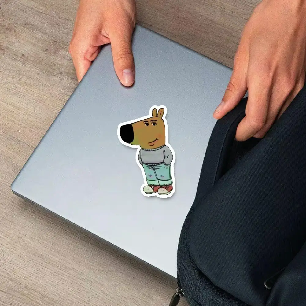 10Pcs Funny Chill Guy Girls Dog Meme Stickers Graffiti Decals For Laptop Phone Case Notebook Water Bottle DIY Decoration image 3