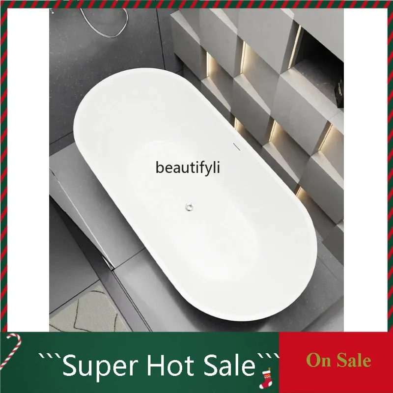 

A076 Acrylic independent bathtub, small household adult, hotel homestay bathtub
