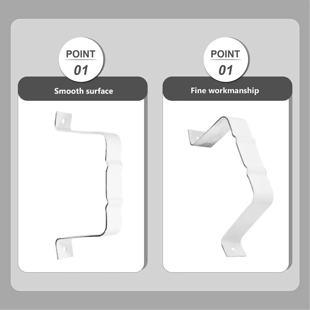 1Set Aluminum Alloy Downspout Adapter Strap Gutter Extension Connector Rain Gutter Pipe Clamp Heavy Load Downspout Bracket
