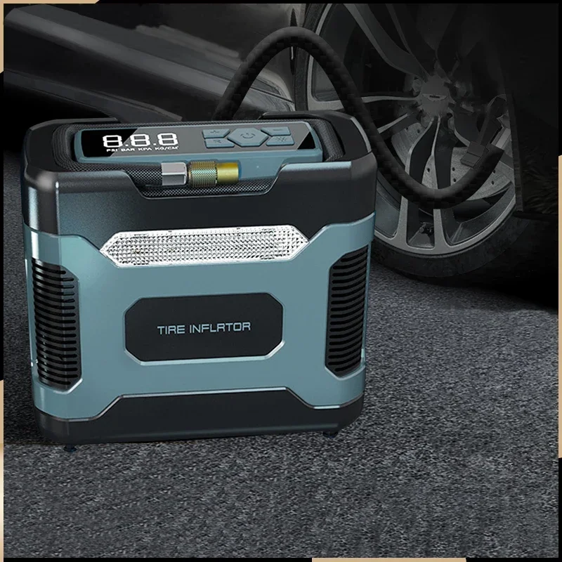 Dual Cylinder Electric Air Compressor 150 PSI and LED Light Digital Tire Inflator, Car Air Pump 12V