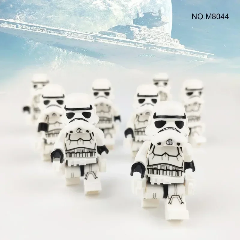 12PCS Set Star Wars Storm Trooper Mini Action Figures Puzzle Cartoon Cute Toy Assemble Anime Jigsaw Children Kid Birthday Gift