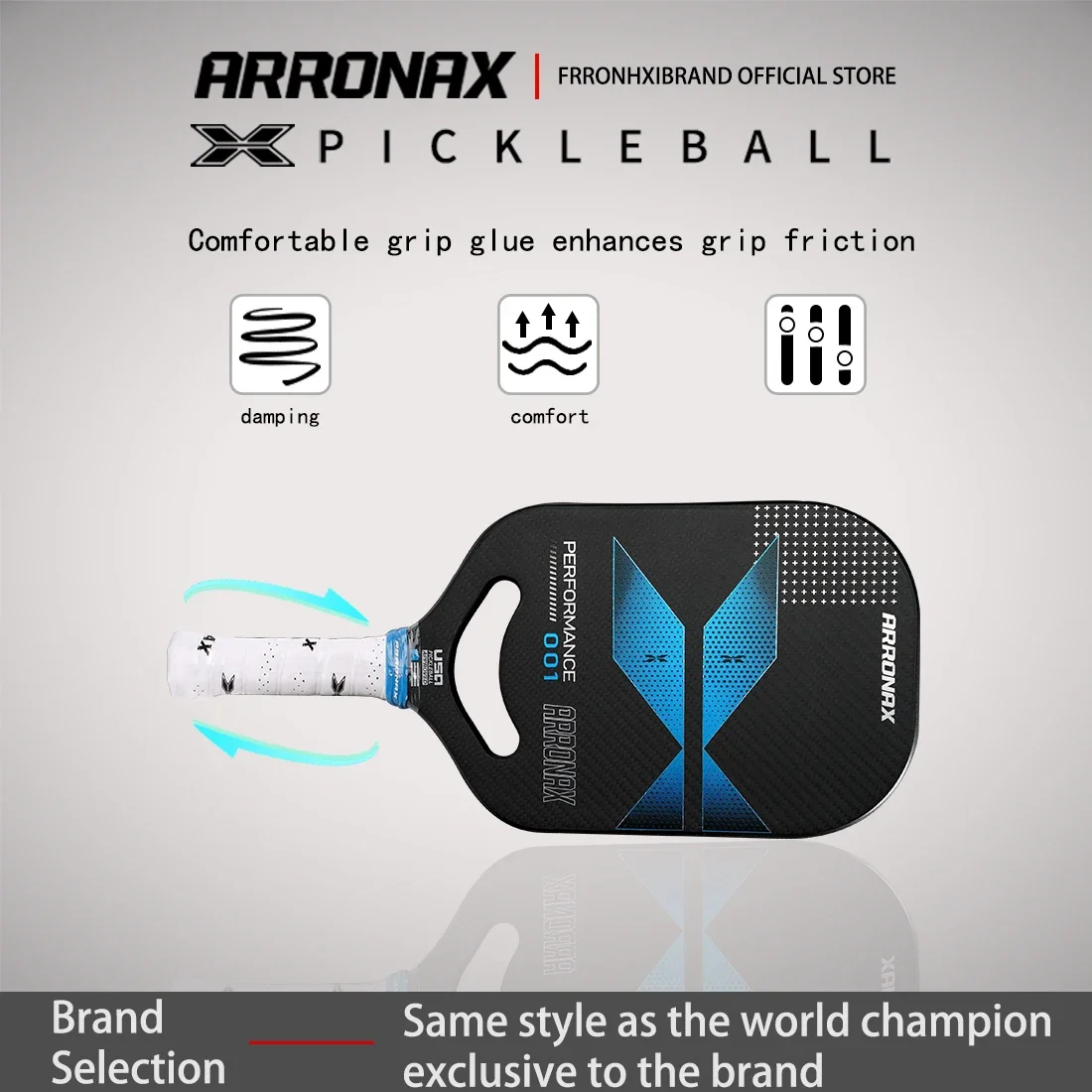 ARRONAX Hot Selling Thermoformed Pickleball Paddle High Quality Carbon Fiber Composite Spin 13mm Pickleball Paddle