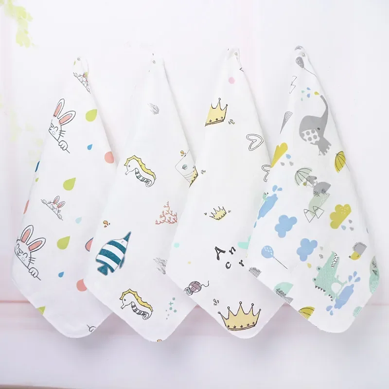 1Pcs Soft Newborn Baby Saliva Wipes Muslin Cotton Handkerchiefs Two Layers Bathing Feeding Face Washcloth Burp Cloth