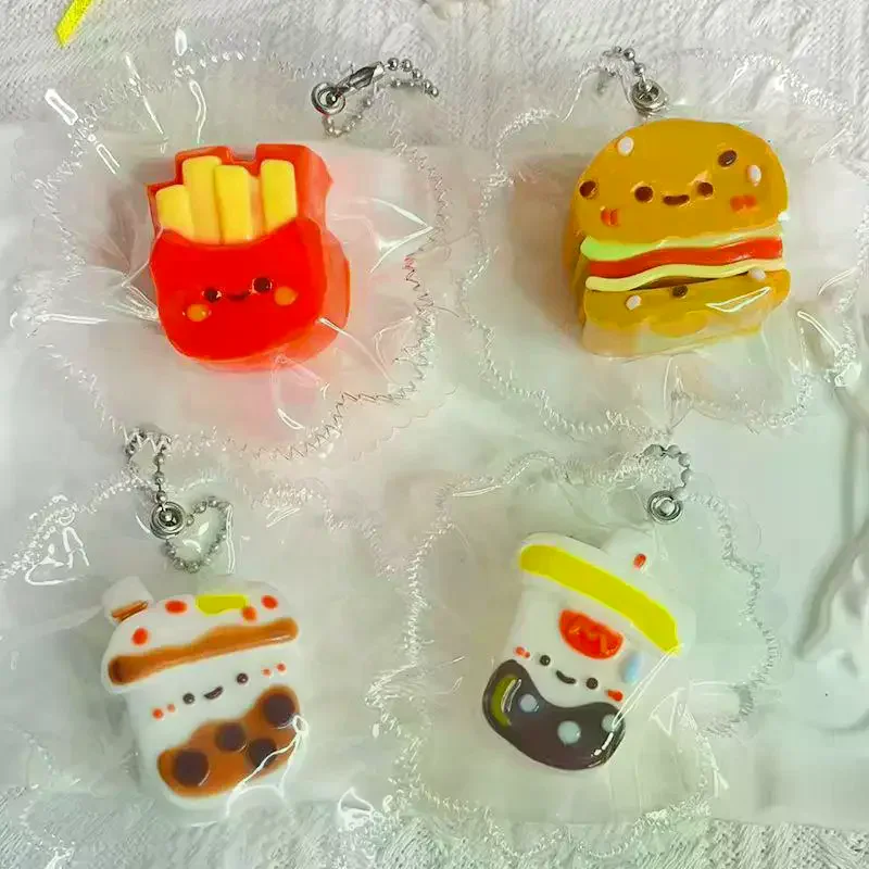 ของเล่นบีบคลายเครียดรูปอาหารน่ารัก เฟรนช์ฟรายส์ เบอร์เกอร์ ของเล่นซิลิโคนบีบเล่น ของเล่นคลายเครียด ของเล่นบีบช้าคืนรูป ของเล่นพวงกุญแจ ของขวัญ