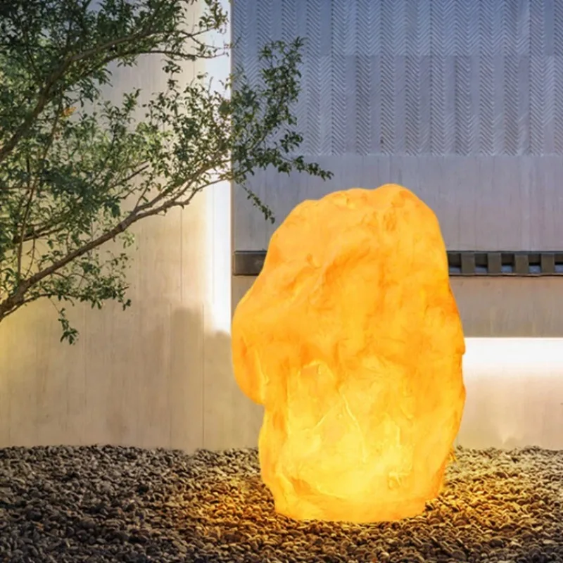 Luminous Simulation Stone Lantern Villa Lawn View Golden Rock Landscape Lighting Park Villa Courtyard Lawn Lights