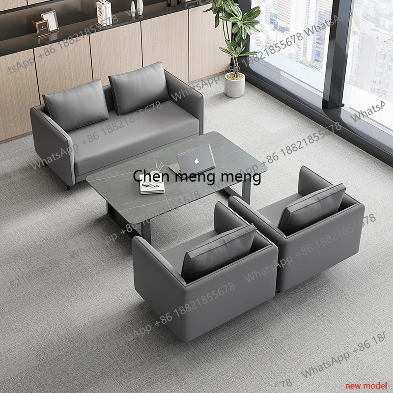 Modern Minimalist Office Sofa and Coffee Table Set Rest Area Conference Room Business Reception Office FurnitureDD182