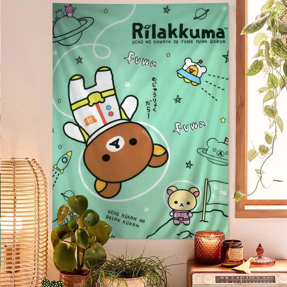 Cute Rilakkuma Bear Hippie Wall Hanging Tapestries Bohemian Wall Tapestries Mandala INS Home Decor