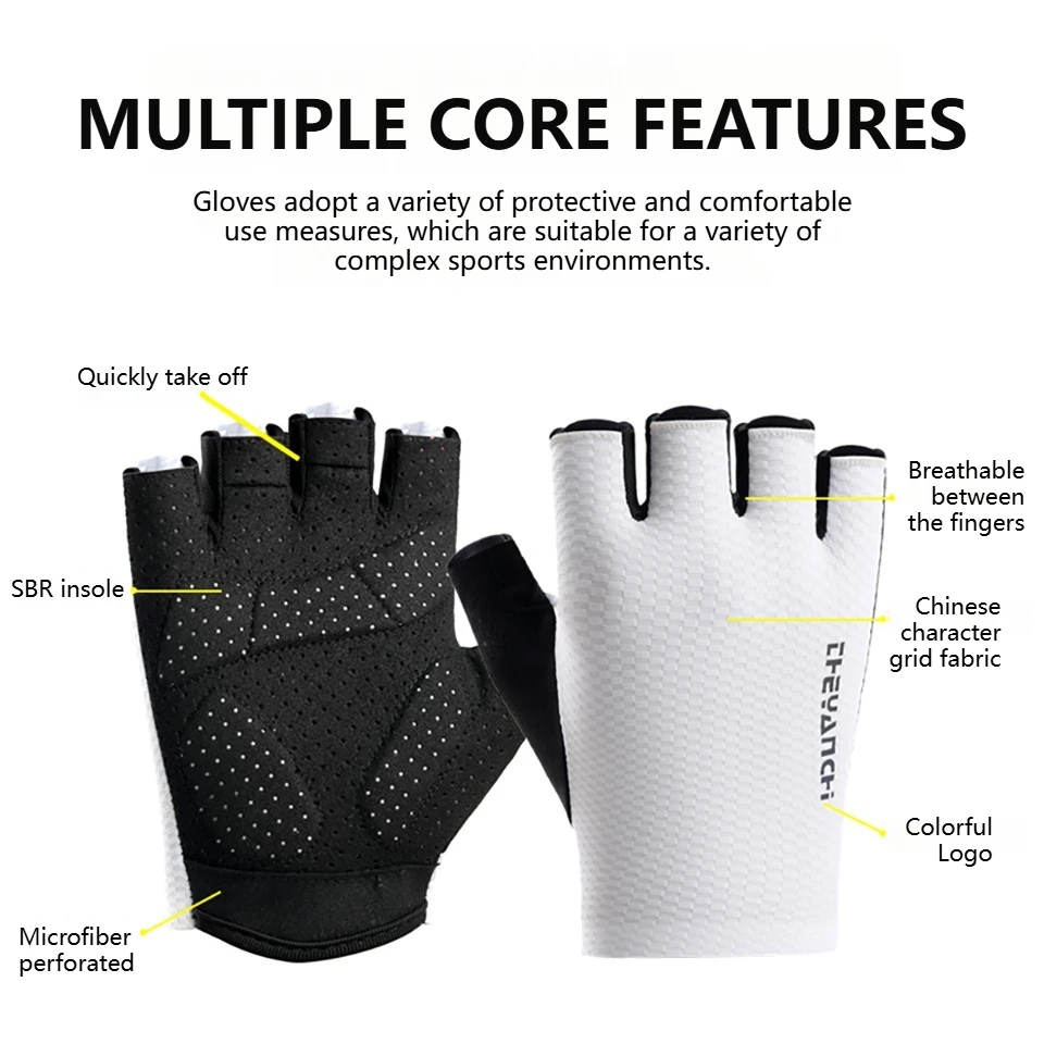 KoKossi Summer Breathable Road Cycling Gloves Half Finger Lightweight Anti-slip Breathable MTB Biking Gloves Shockproof Unisex