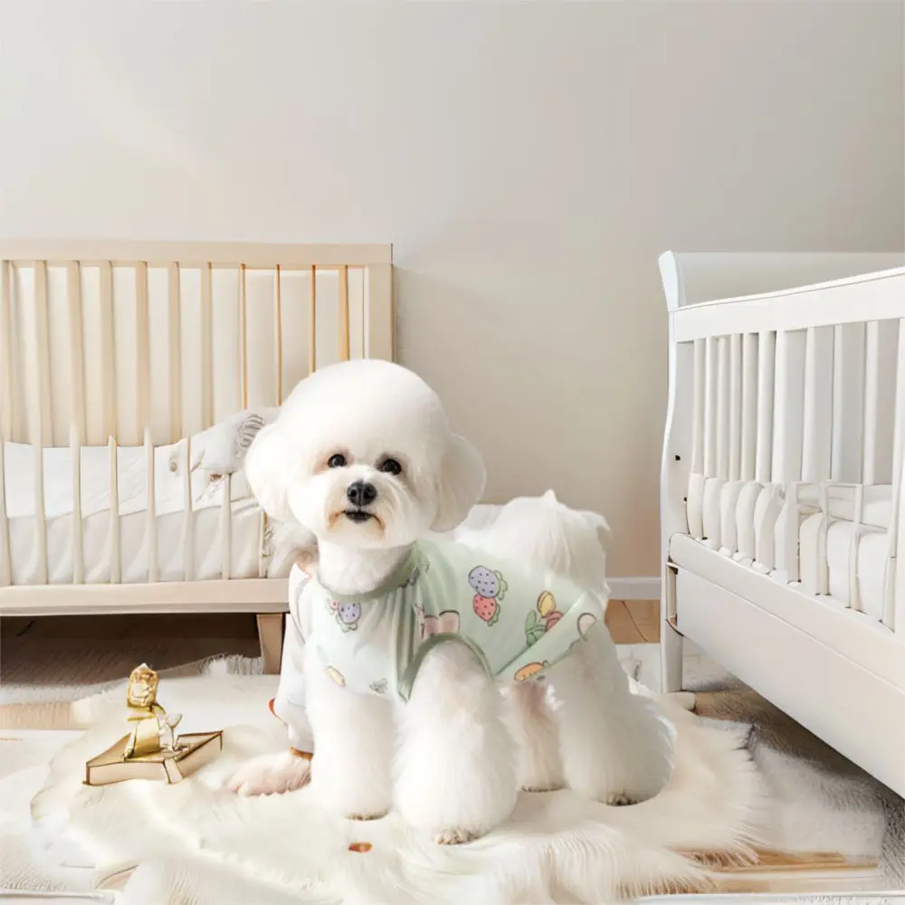 Comfortable Cartoon Dog Vest Soft Quick-drying Dog Clothes Polyester Fiber Cool Cat T-shirt for Pets