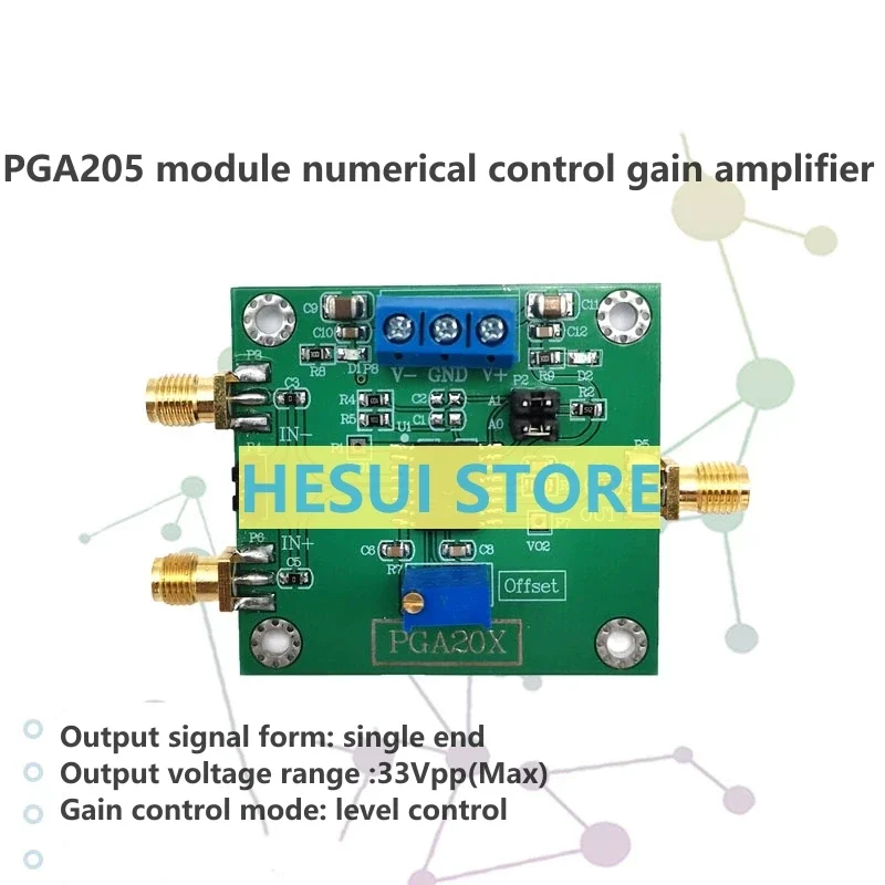 PGA205 module numerical control gain amplifier PGA204 instrument amplifier offset can be adjusted low offset