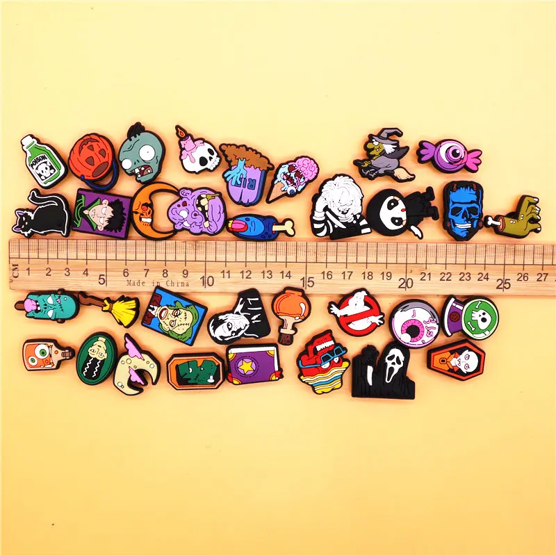 1pcs Halloween Style PVC Shoe Charms Decorations Horror Demon Witch Ghost Shoes Accessories Evil Magic Sandals Buckle U523 image 5