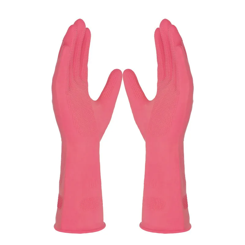 Household Dishwashing Gloves Kitchen Vegetable Washing Laundry Waterproof Plastic Rubber Cleaning Durable Reusable Non Slip