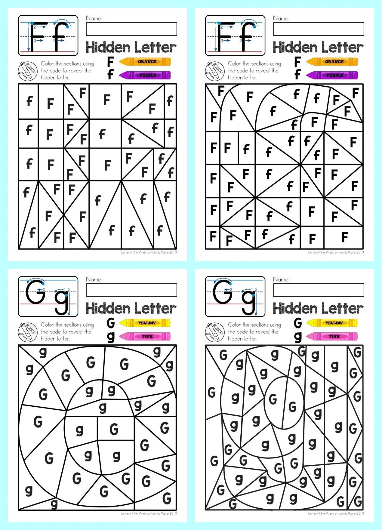 Hidden Alphabet Letters: Upper and Lower Case Letter Identification Activity Worksheets learning workbook